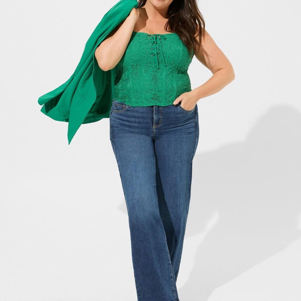 Torrid Green Lace Corset Top